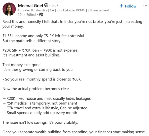Screenshot of CA's post