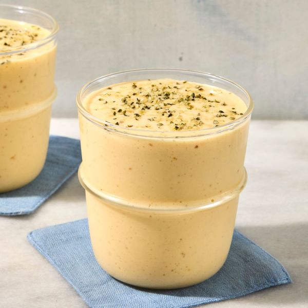 Recipe image of High-Protein Mango Lassi Smoothie Credit: photographer: Jen Causey, food stylist: Julian Hensarling, prop stylist: Josh Hoggle