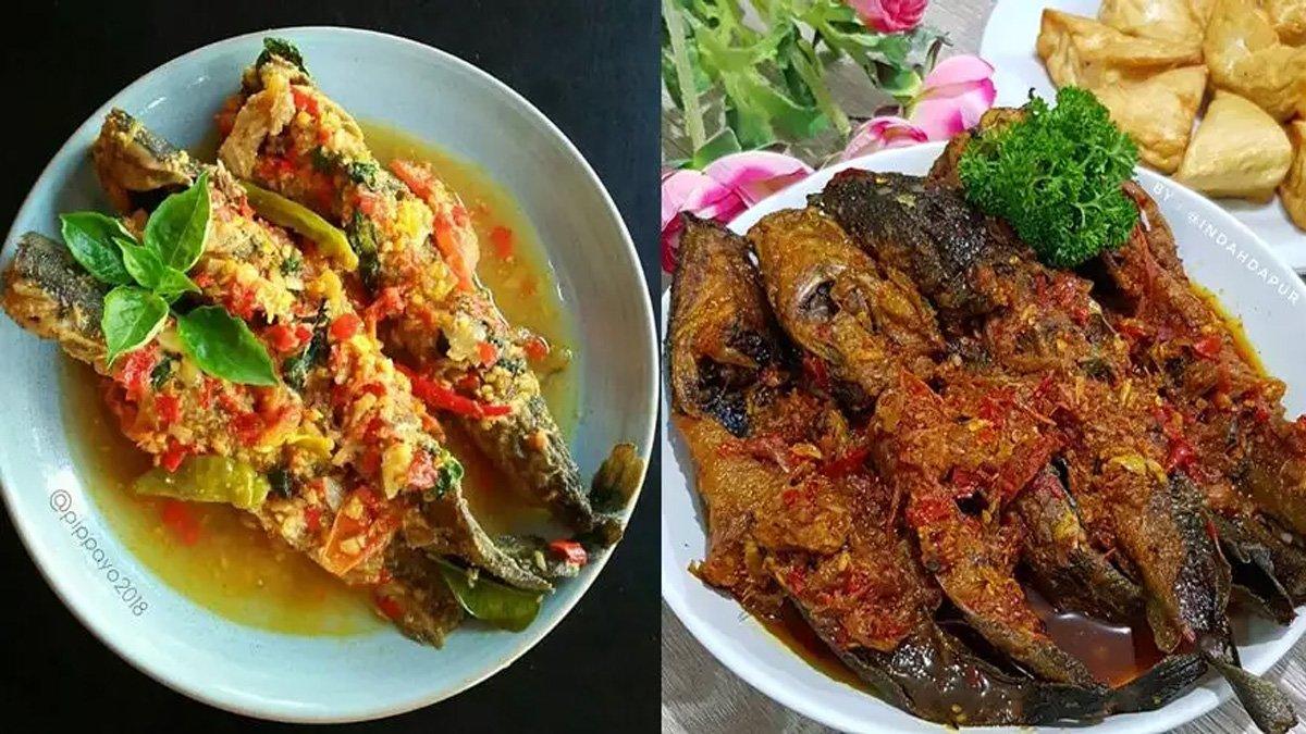 Ilustrasi makanan dengan bahan dasar ikan lele.