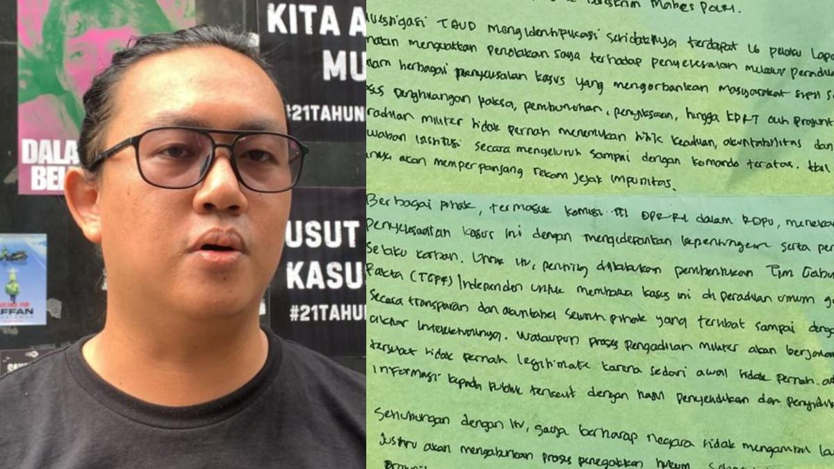 KASUS ANDRIE YUNUS - Surat Andrie Yunus ke Presiden Prabowo, sebut hingga kini belum terlihat adanya kemajuan