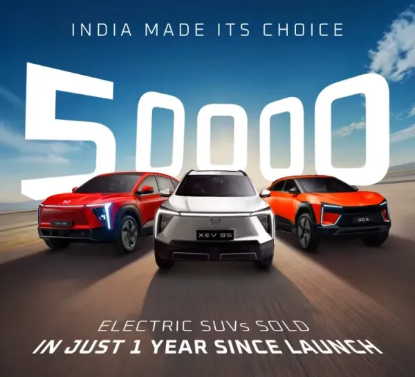 mahindra born electric SUVs 50000 sales 1 year