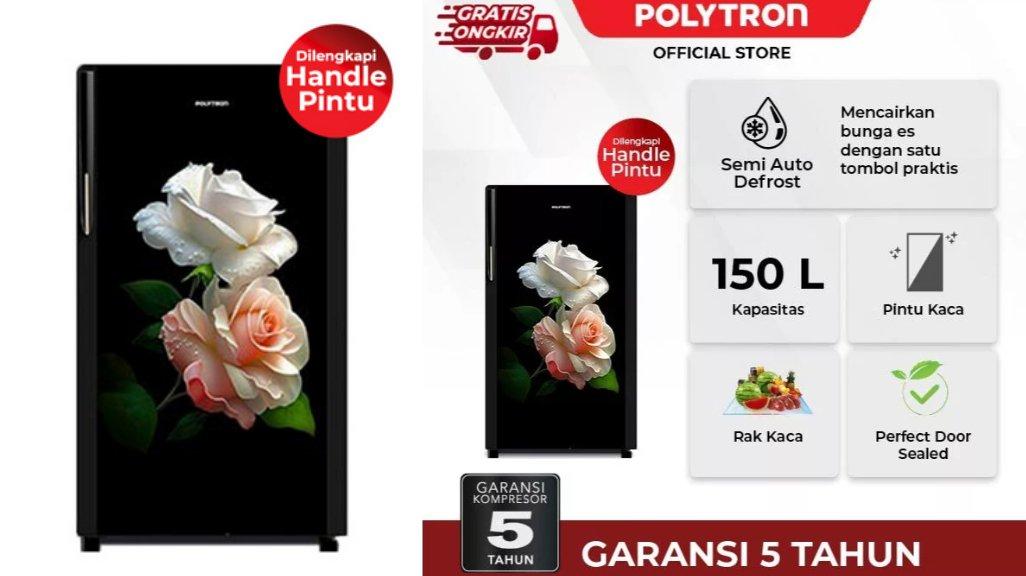 POLYTRON Kulkas 1 Pintu Belleza 150 Liter - PRA 15DRD.