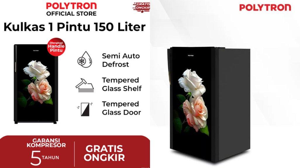 POLYTRON Kulkas 1 Pintu Belleza 150 Liter - PRA 15DRD.