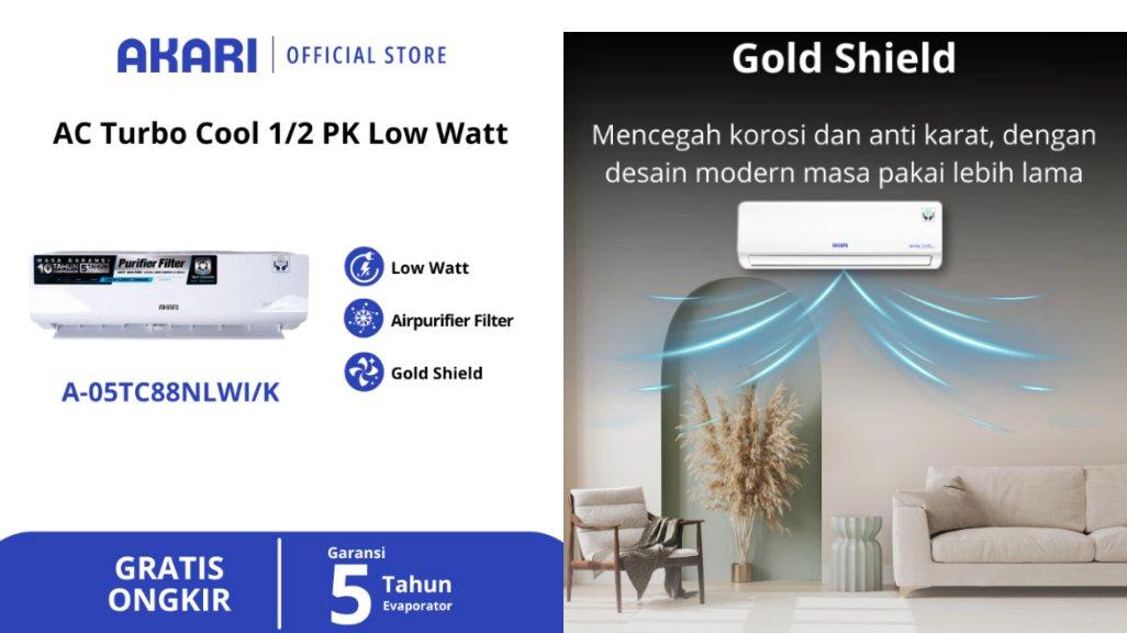 AKARI AC 1/2PK Turbo Cool Airpurifier A-05TC88NLWI/K Low Watt Indoor Outdoor