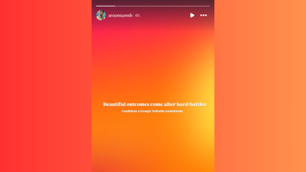 Vijay's bodyguard Aroon Suresh's Instagram story