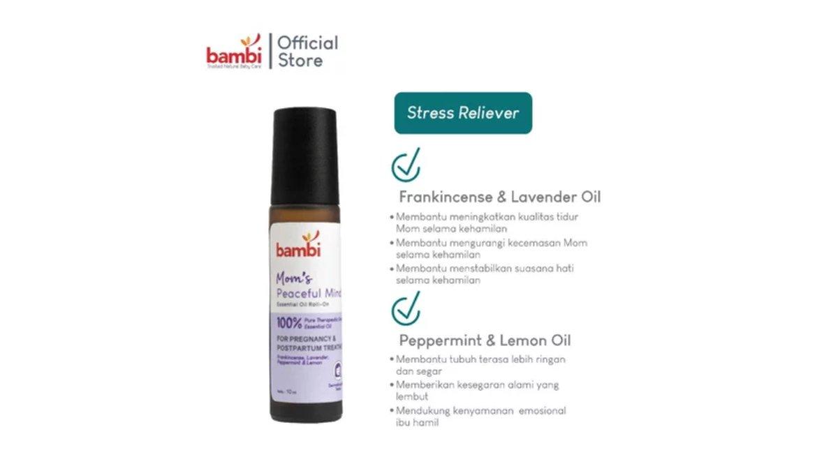 Ilustrasi kandungan utama produk Bambi Mom’s Essential Oil Peaceful Mind