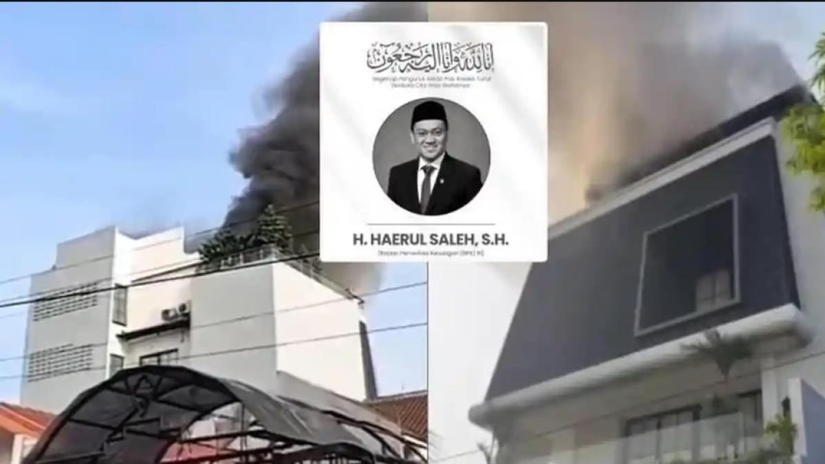 KEBAKARAN RUMAH BPK - Rumah pribadi anggota BPK RI Haerul Saleh di kawasan Tanjung Barat, Jagakarsa, Jakarta Selatan terbakar saat sedang direnovasi.