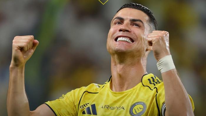 SELERBASI - Selebrasi pemain Al Nassr, Cristiano Ronaldo saat cetak gol ke gawang Al Najma di Liga Arab Saudi 2025/2026 pada Sabtu (4/4/2026) dini hari WIB.