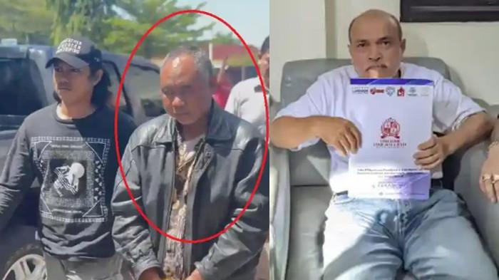 BANTU - Kuswandi (kanan) didiga membantu [pelarian kiai Ashari, pengasuh ponpes tersangka pencabulan santri di Pati.