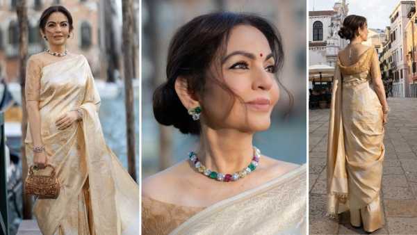 Nita Ambani Look In Banarasi Kaduwa Saree