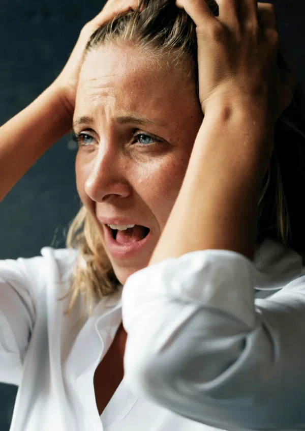 middle age woman crying