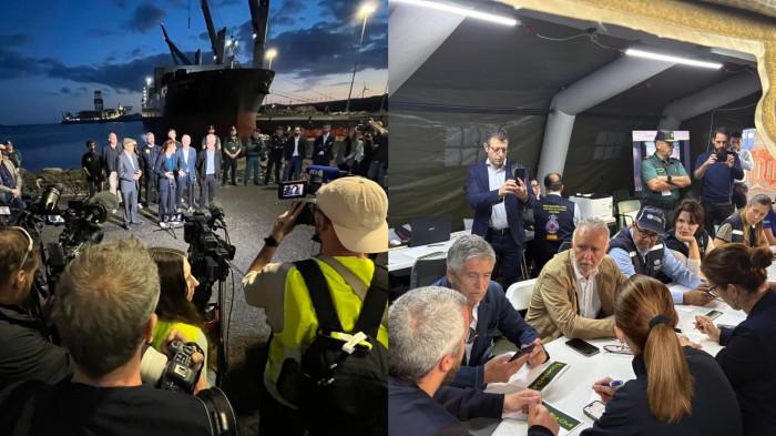EVAKUASI KAPAL HONDIUS - Konferensi pers dan rapat yang digelar WHO dan otoritas setempat dalam menyambut Kapal MV Hondius yang akan bersandar di Pelabuhan Tenerife, Kepulauan Canary, Spanyol pada Minggu (10/5/2026)