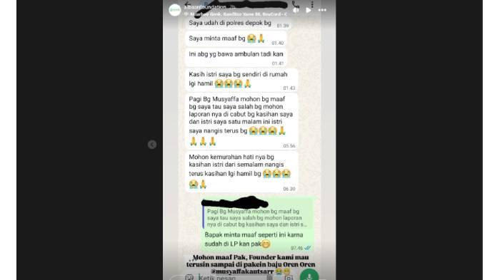 chat pria yang halangi ambulans di depok