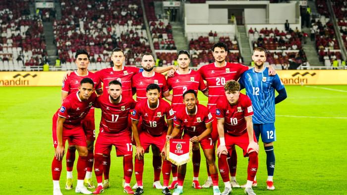 TIMNAS INDONESIA - Skuad Timnas Indonesia saat menghadapi Saint Kitts & Nevis dalam FIFA Matchday di SUGBK, Senayan, Jakarta, Jumat (27/4/2026).