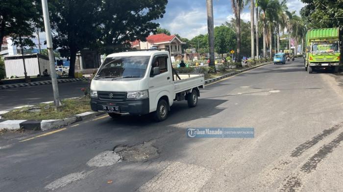 BITUNG - Inilah potret jalan utama di Kota Bitung, Provinsi Sulawesi Utara (Sulut).-3452