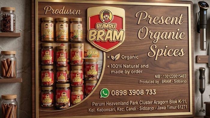 Profil usaha Bumbu Bram Organic Spices yang merupakan usaha UMKM dari Sidoarjo