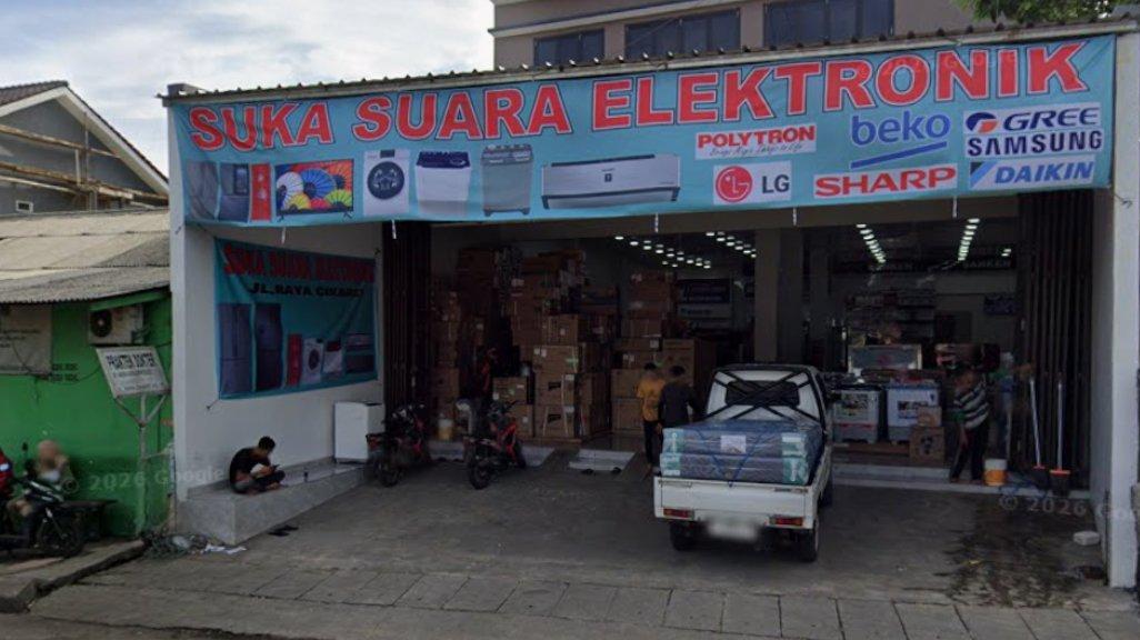 Foto Toko Suka Suara Elektronik di Jl. Raya Cikaret, RT.02/06/RW.no 24, Harapan Jaya, Kecamatan Cibinong, Kabupaten Bogor, Jawa Barat 16914, yang diambil Google Maps pada Januari 2024.