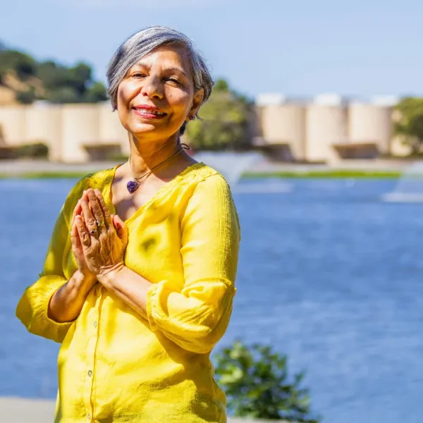woman expressing gratitude