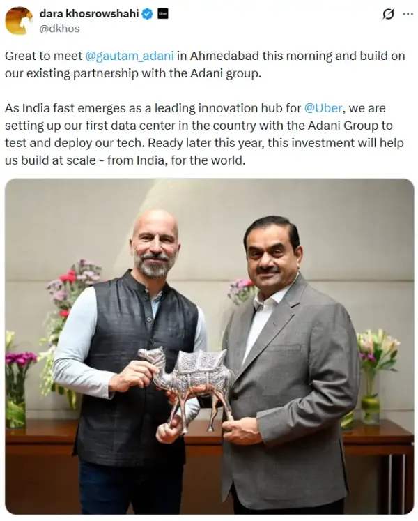 Gautam Adani group chairman with Uber CEO