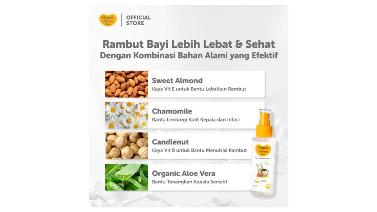 Ilustrasi kandungan utama dari produk Mama's Choice Baby Hair Vitamin Lotion 100 ml
