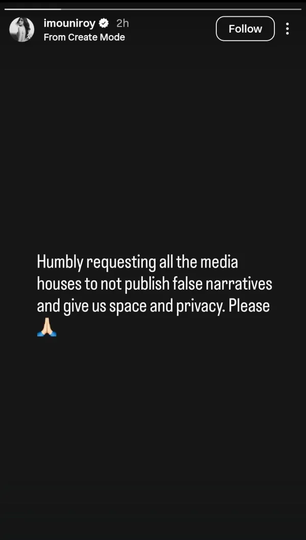 Mouni Roy finally responds to rumours about her marriage