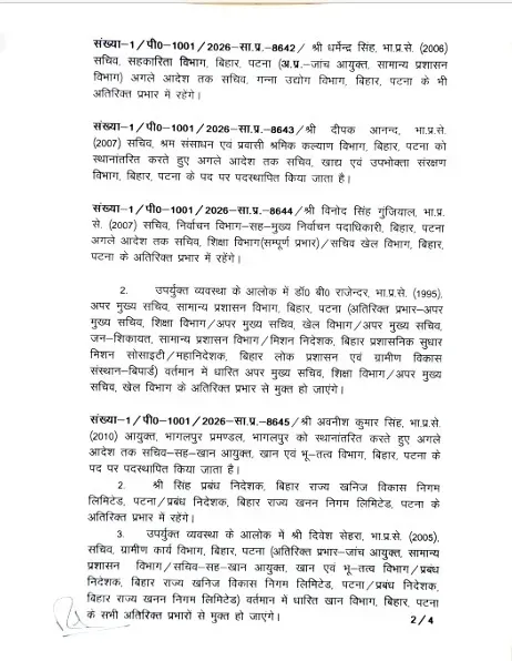 Bihar Transfers