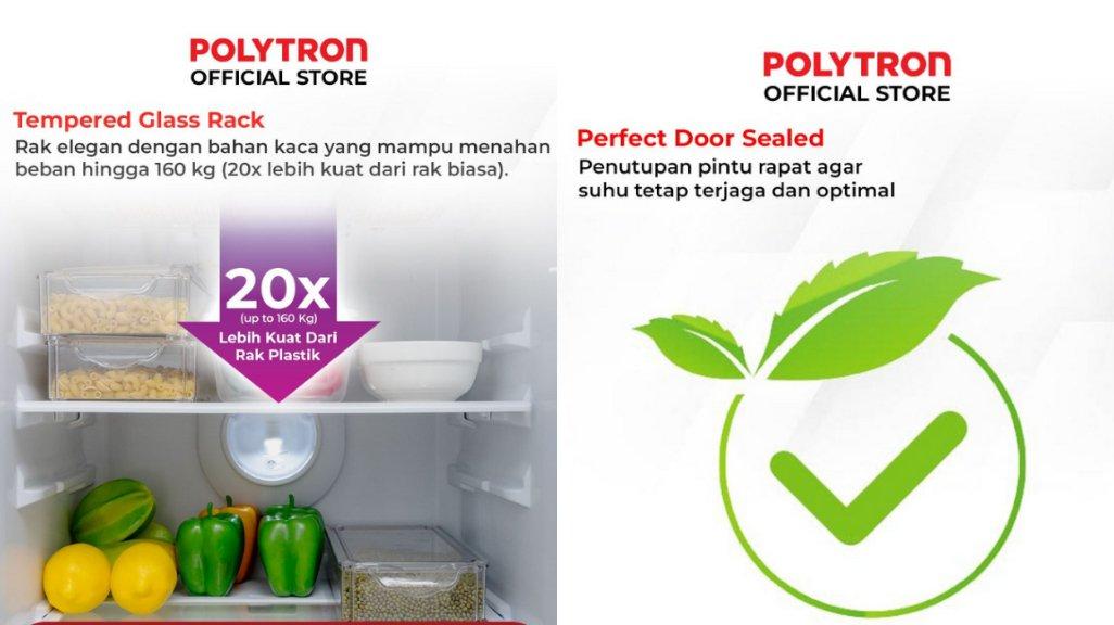 POLYTRON Kulkas 2 Pintu Belleza PRM 20CLD.