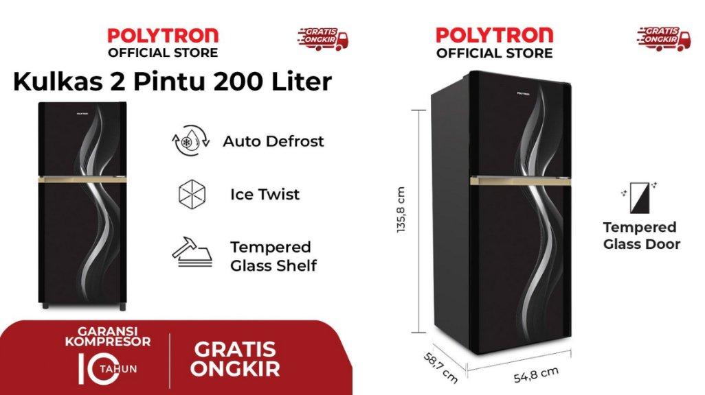 POLYTRON Kulkas 2 Pintu Belleza PRM 20CLD.