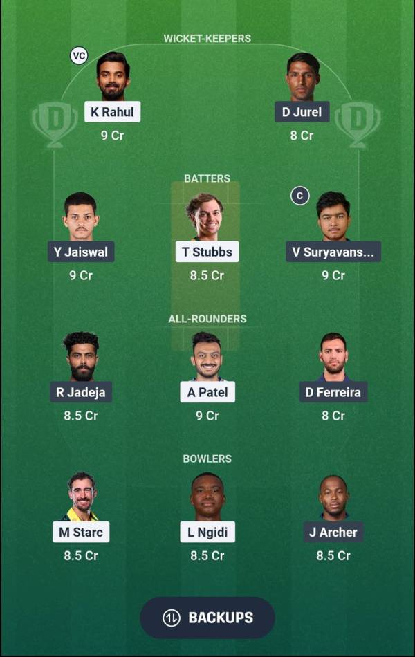 DC vs RR Dream11 Prediction Fantasy Cricket Tips Dream11 Team IPL 2026