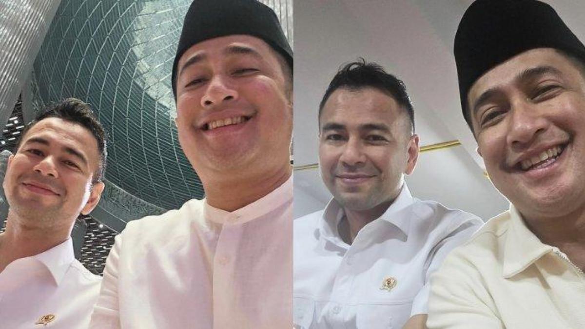 PERSAHABATAN ARTIS- Kolase potret Raffi Ahmad dan Irfan Hakim dicapture Sabtu (7/6/2025).