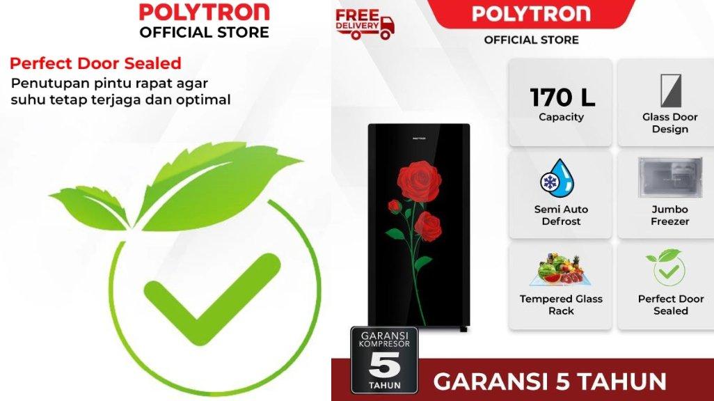 POLYTRON Kulkas 1 Pintu Belleza Varia 170 Liter PRA 17CRX.