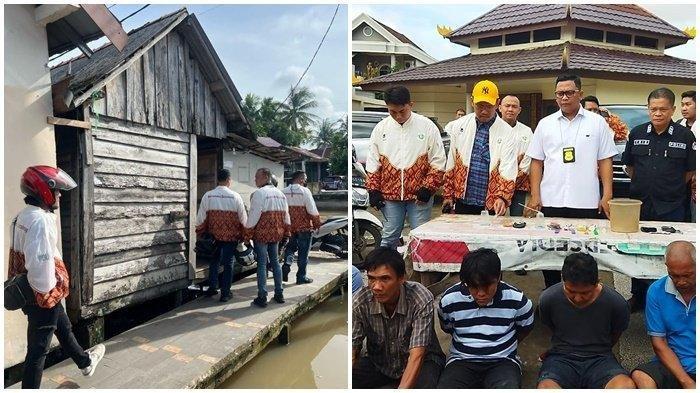 KAMPUNG NARKOBA - Tim gabungan dari Satres Narkoba Polrestabes Palembang dan Ditres Narkoba Polda Sumsel kembali menggerebek sebuah kawasan yang diduga sebagai kampung narkoba di Jalan Aiptu A Wahab, Kelurahan Tuan Kentang, Kecamatan SU I, Palembang, Rabu (26/02/2025). Sebanyak 6 pelaku diamankan.