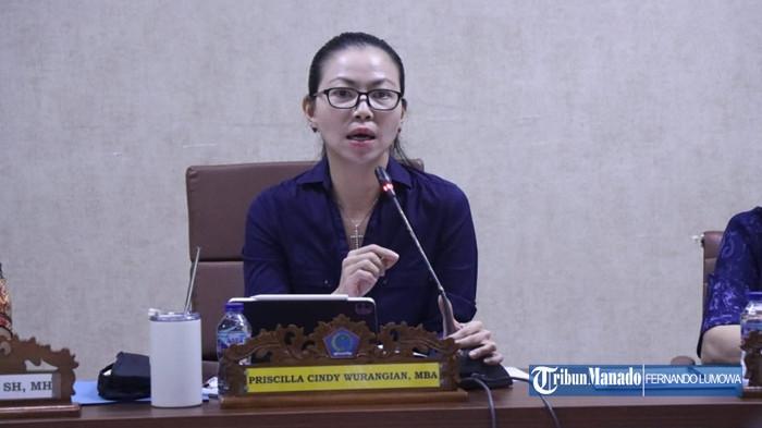 DPRD SULUT - Sekretaris Komisi IV DPRD Sulawesi Utara Cindy Wurangian saat Rapat Dengar Pendapat (RDP) bersama Dinas Pendidikan Daerah (Dikda) dan Dinas Tenaga Kerja dan Transmigrasi (Disnakertrans) Provinsi Sulawesi Utara.