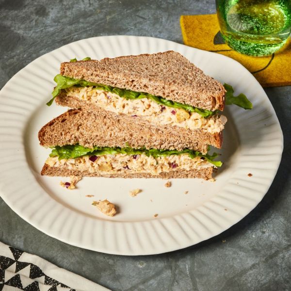 a recipe photo of the High-Protein Tuna & Chickpea Salad Sandwich Credit: Photographer: Jen Causey, Food Stylist: Julian Hensarling, Prop Stylist: Josh Hoggle