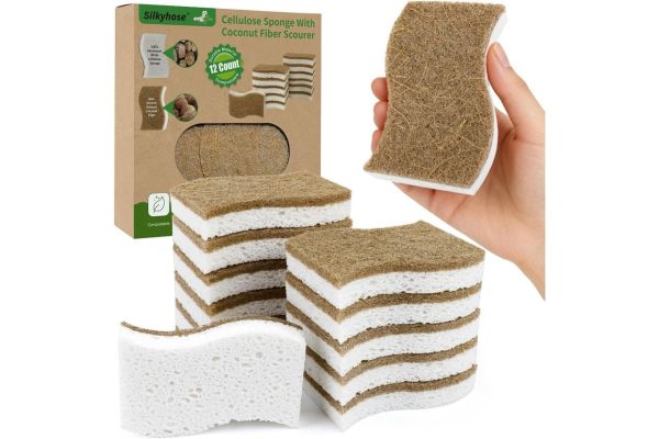 Natural Kitchen Sponges, Biodegradable & Compostable Credit: Amazon