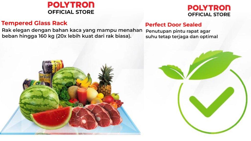 POLYTRON Kulkas 1 Pintu Belleza Varia 180 Liter PRA 18CRX.