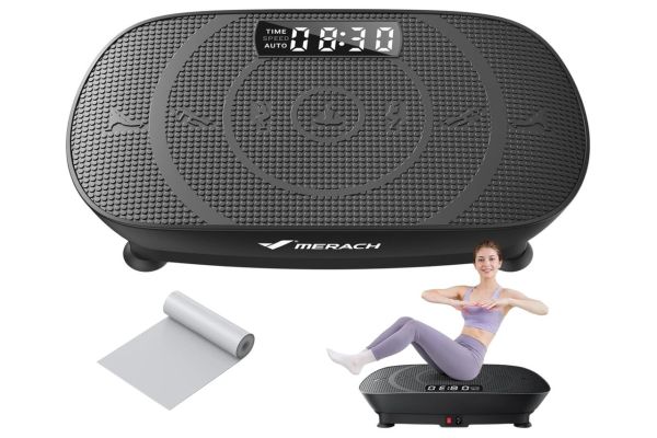 MERACH Vibration Plate Exercise Machine, Whole Body Workout Equipment for Women, Bluetooth and Silicone Pedal, Vibration Plate with Auto Mode, Vibrate Fitness Platform for Home Credit: Amazon
