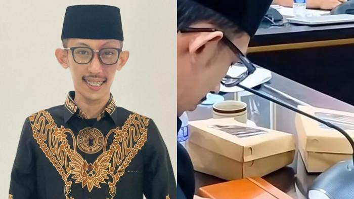 ANGGOTA DPRD MEROKOK - (Kiri) Foto anggota DPRD Jember, Jawa Timur, Achmad Syahri As Siddiqi dan (Kanan) Tangkap layar video Achmad Syahri asyik merokok dan main game saat Rapat Dengar Pendapat Komisi D bersama Dinas Kesehatan, BPJS, dan seluruh kepala puskesmas se-Kabupaten Jember, Senin (11/5/2026) kemarin.