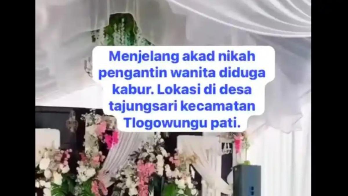TANGKAPAN LAYAR - Tangkapan layar video viral calon pengantin wanita di Pati kabur jelang akad nikah.