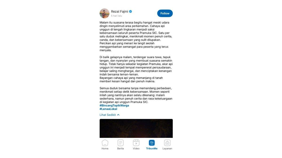 Rezal Fajmi – Hangatnya Malam Api Unggun Pramuka SIC