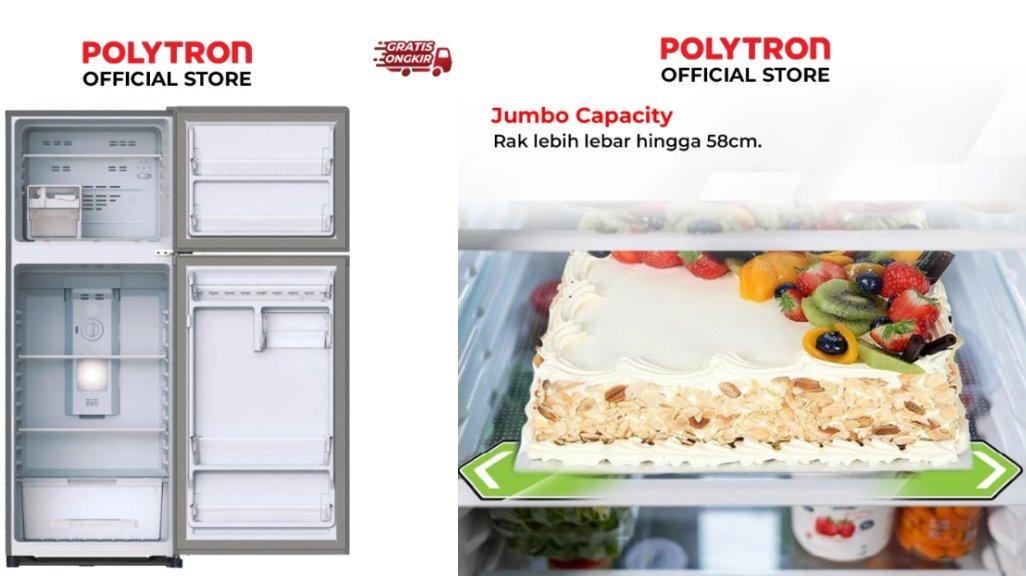 POLYTRON Kulkas 2 Pintu Belleza Jumbo 240 Liter PRW 25MNR.