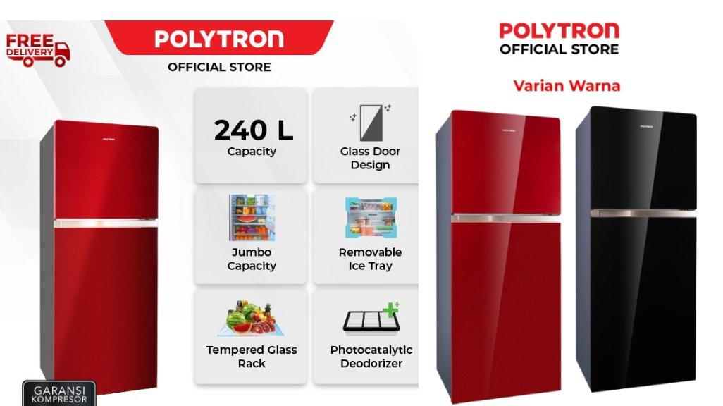 POLYTRON Kulkas 2 Pintu Belleza Jumbo 240 Liter PRW 25MNR.