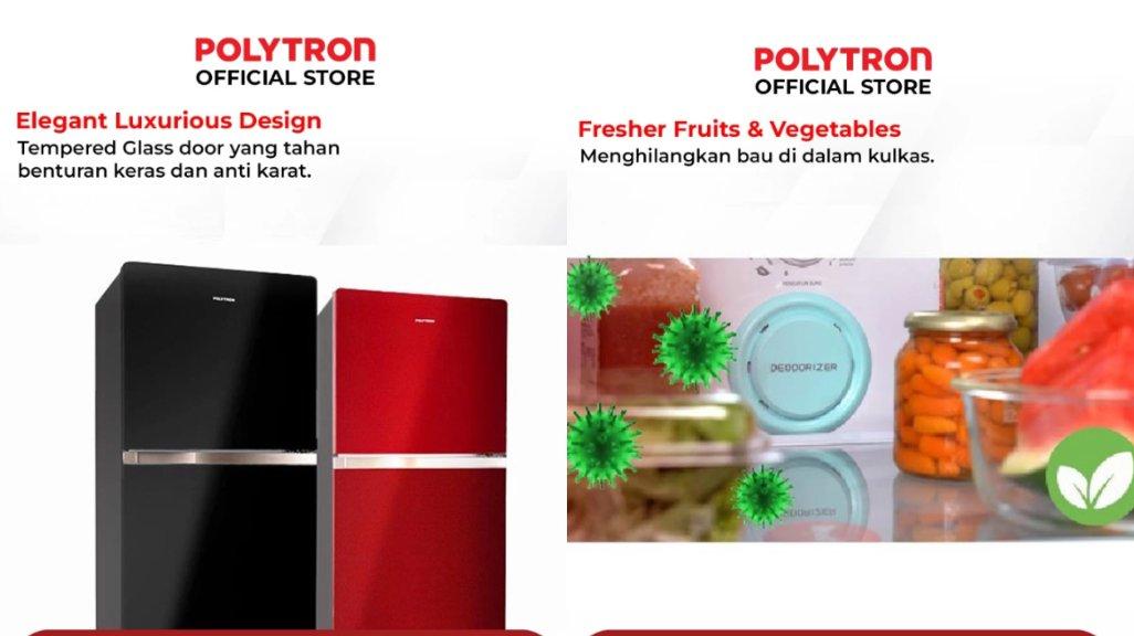 POLYTRON Kulkas 2 Pintu Belleza Jumbo 240 Liter PRW 25MNR.