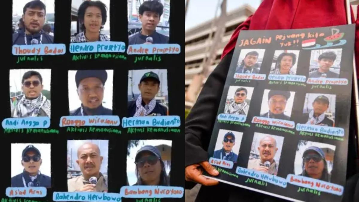 WNI DITAHAN ISRAEL - Sembilan warga negara Indonesia (WNI) yang sempat ditahan Israel saat mengikuti misi kemanusiaan Global Sumud Flotilla (GSF) 2.0 menuju Gaza.