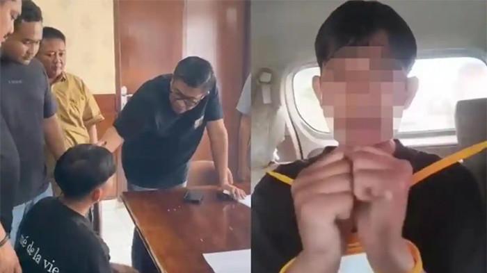 PELAKU PENEMBAKAN - FJP (21) pelaku penembakan Dedi, ASN di Kota Metro membuat pengakuan penyerahan dirinya saat diamankan Tim Gabungan jajaran Polda Lampung, Minggu (24/5/2026). FJP mengaku takut ditembak di tempat oleh aparat, jika terus-terusan melarikan diri seusai menewaskan Dedi Kristian.