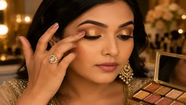 metallic gold eyeshadow