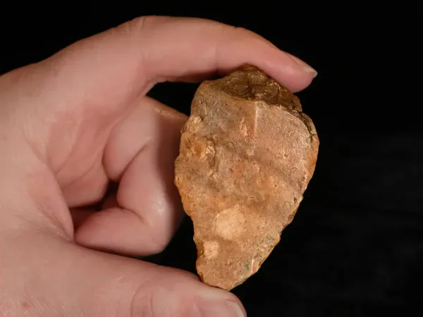 A stone tool from 1.04 million year ago. M.W. Moore/University of New England<br>