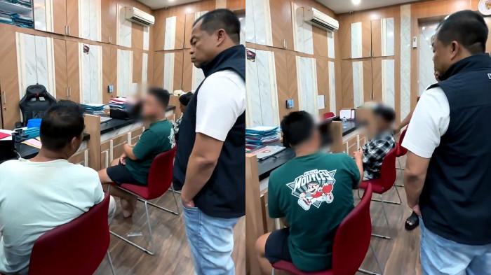 INTEROGASI - Kapolrestabes Surabaya, Kombes Pol Luthfie Sulistiawan saat interogasi para pelaku pemalsuan STNK di Mapolrestabes Surabaya, Rabu (27/5/2026). Polisi mengamankan 5 pelaku komplotan pembuat STNK palsu.