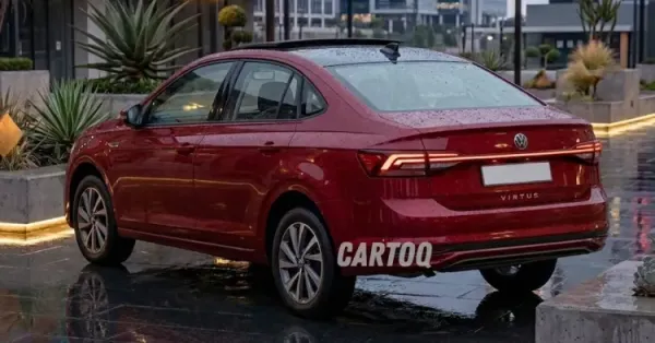 volkswagen virtus facelift rear red