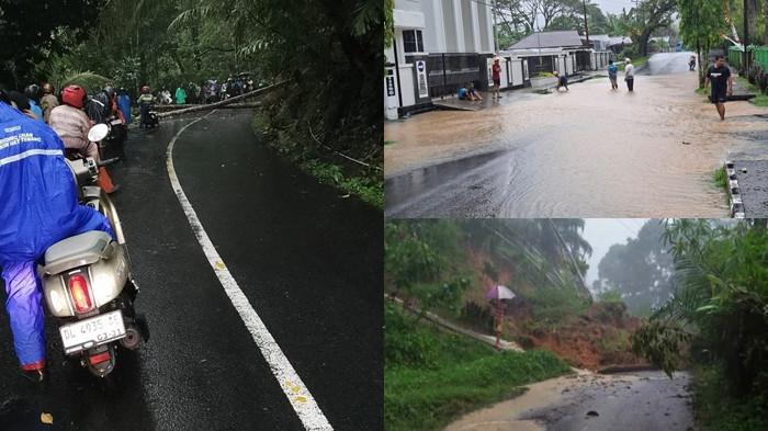 BENCANA ALAM - Wilayah Kabupaten Kepulauan Sangihe, Provinsi Sulawesi Utara, tengah dilanda bencana alam geologi, meteorologi serta klimatologi. Pada Rabu (27/5/2026), banjir genangan terjadi jalan di depan Pengadilan Agama Tahuna tepatnya di Kelurahan Tona, Kecamatan Tahuna, pohon tumbang di ruas Jalan Tahuna–Manganitu, dan tanah longsor terjadi di wilayah Kampung Bahoi, Kecamatan Manganitu.
